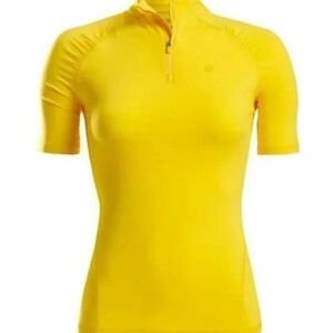 NWT G/fore Featherweight Quarter Zip Top Cyber Yellow Womens Golf Shirt